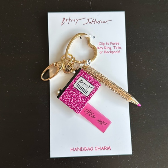 Betsey Johnson Pink and Gold Key & Card Holder - Picture 1 of 2